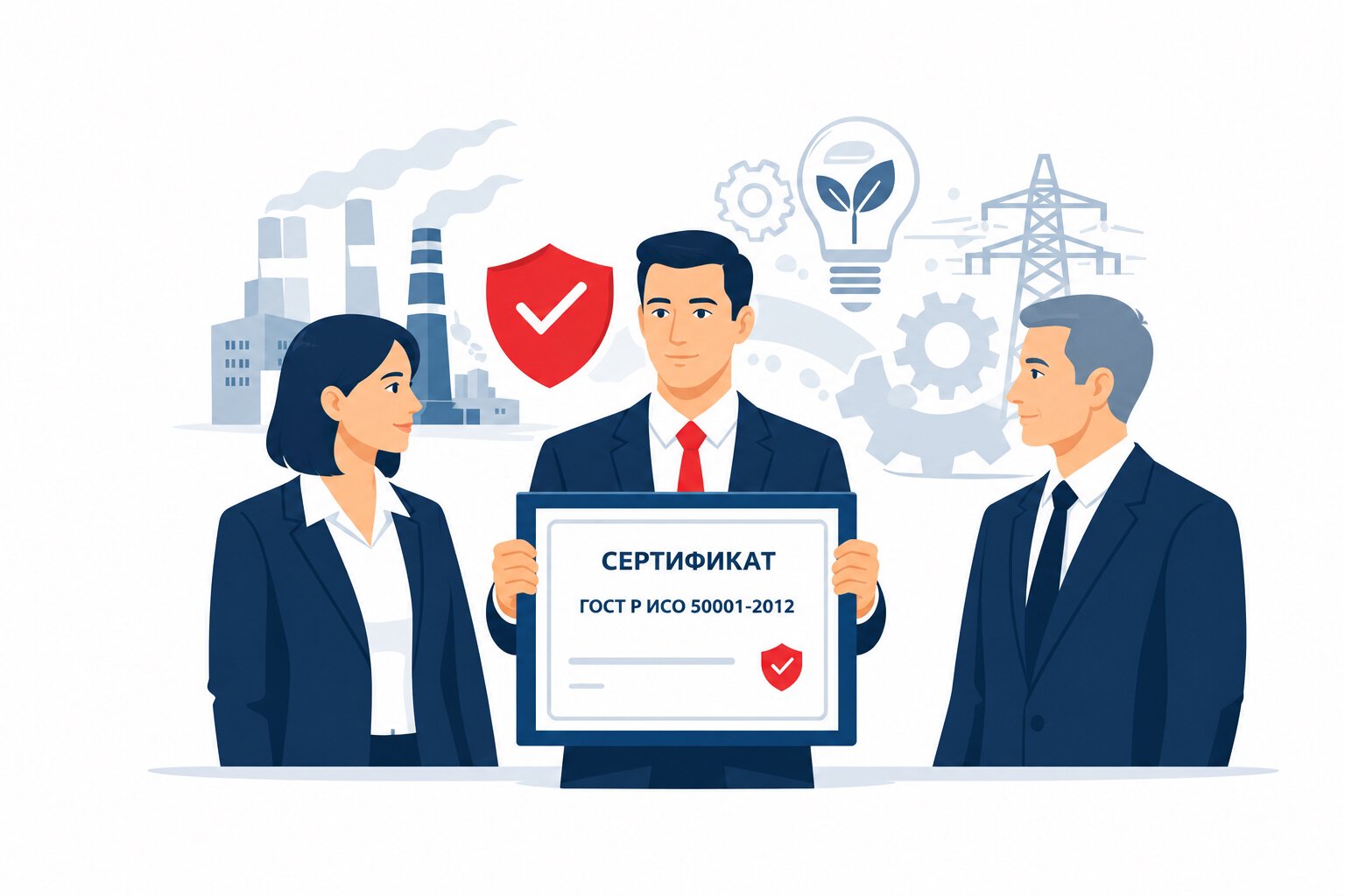 Оформление сертификата ГОСТ Р ИСО 50001-2012 в Щелкино и по всему Ленинскому району республики Крым